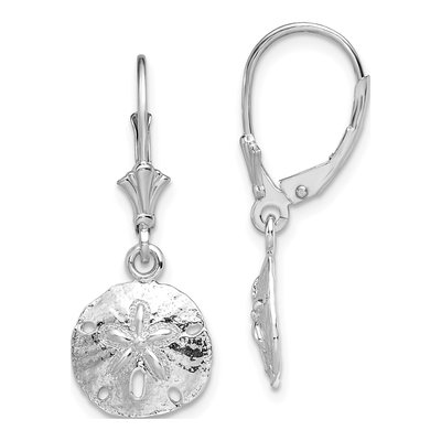 Sterling Silver Sand Dollar Leverback Earrings
