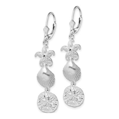 Sterling Silver Sea Life Leverback Earrings – view 3