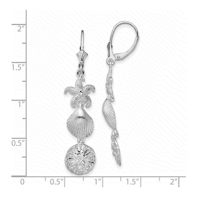 Sterling Silver Sea Life Leverback Earrings – view 5