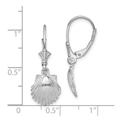 Sterling Silver Shell Leverback Earrings – view 5