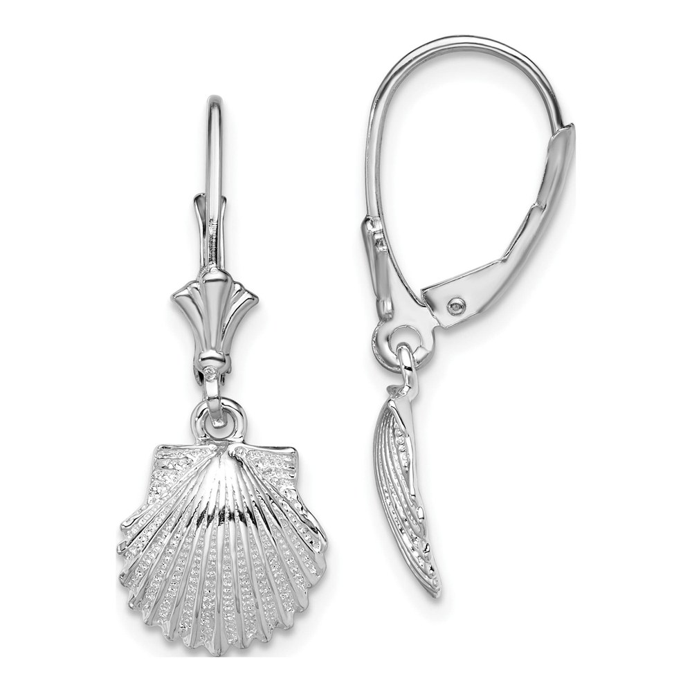 Sterling Silver Shell Leverback Earrings
