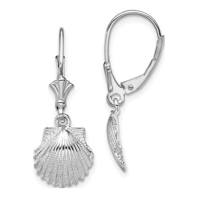 Sterling Silver Shell Leverback Earrings