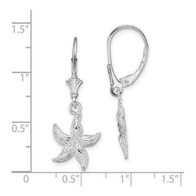 Sterling Silver Starfish Leverback Earrings – view 5