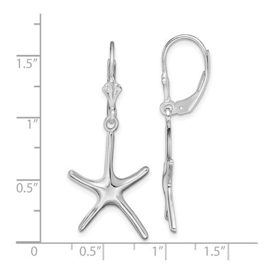 Sterling Silver Starfish Leverback Earrings – view 5
