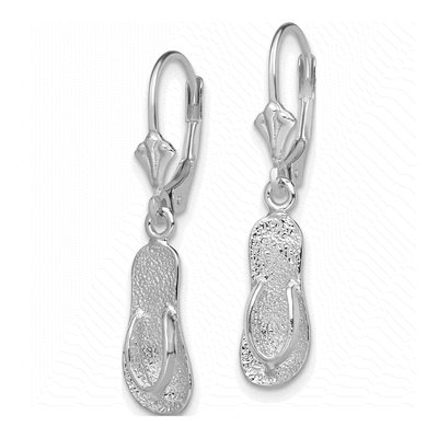 Sterling Silver Flip-Flop Leverback Earrings – view 3