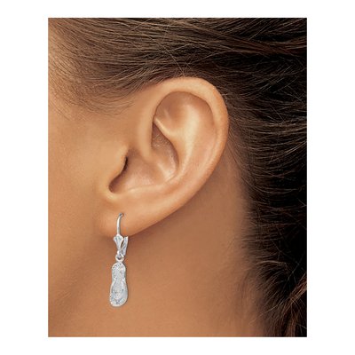 Sterling Silver Flip-Flop Leverback Earrings – view 4