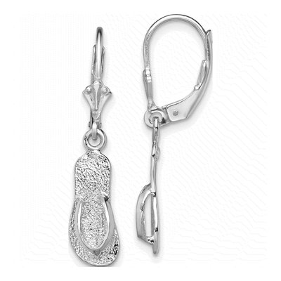 Sterling Silver Flip-Flop Leverback Earrings