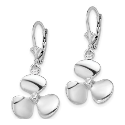 Sterling Silver 3D Propeller Leverback Earrings – view 3