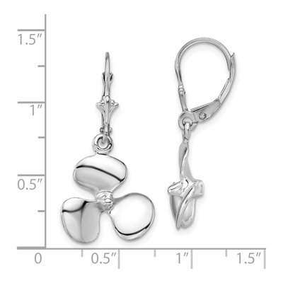Sterling Silver 3D Propeller Leverback Earrings – view 5
