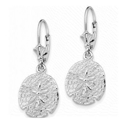 Sterling Silver Sand Dollar Leverback Earrings – view 3