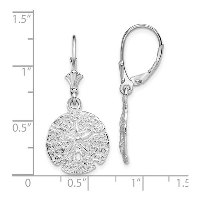 Sterling Silver Sand Dollar Leverback Earrings – view 5