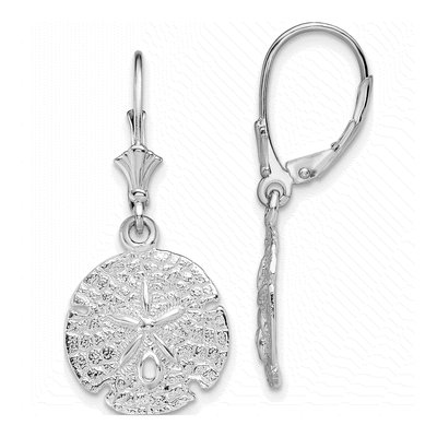 Sterling Silver Sand Dollar Leverback Earrings