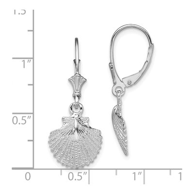 Sterling Silver Scallop Shell Leverback Earrings – view 5