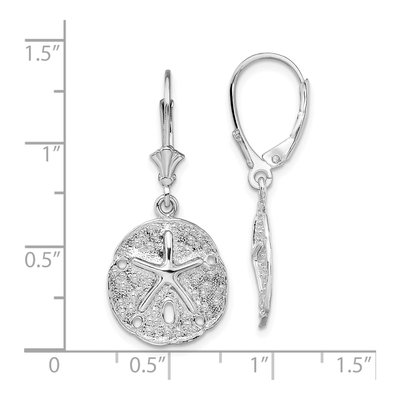 Sterling Silver Sand Dollar Starfish Leverback Earrings – view 5