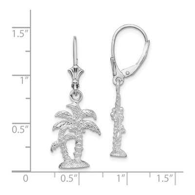 Sterling Silver Palm Tree Leverback Earrings – view 5