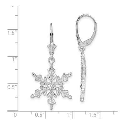 Sterling Silver Snowflake Leverback Earrings – view 5