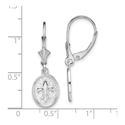Sterling Silver Fleur de Lis Leverback Earrings – view 5