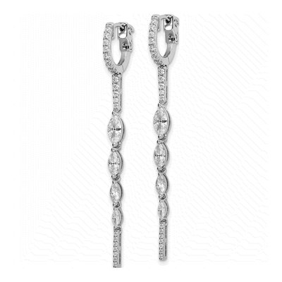 Sterling Silver CZ Fancy Dangle Earrings – view 3