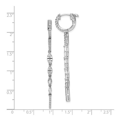 Sterling Silver CZ Fancy Dangle Earrings – view 5