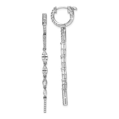 Sterling Silver CZ Fancy Dangle Earrings