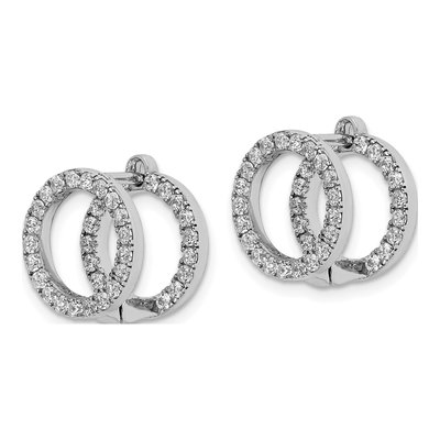 Sterling Silver 15mm CZ Huggie Hoop Earrings – view 3