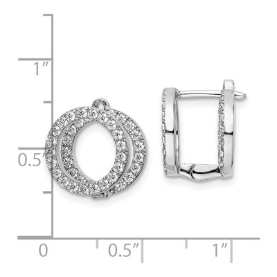 Sterling Silver 15mm CZ Huggie Hoop Earrings – view 5