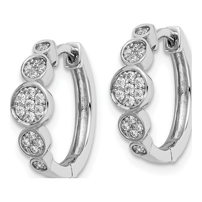 Sterling Silver 16mm CZ Pave Hoop Earrings – view 3