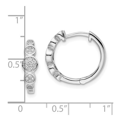Sterling Silver 16mm CZ Pave Hoop Earrings – view 5
