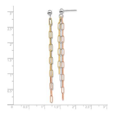 Gold-Plated Sterling Silver Paperclip 3-Strand Dangle Earrings – view 5