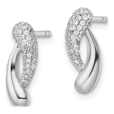 Sterling Silver CZ Dangle Earrings – view 3