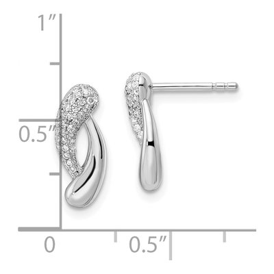 Sterling Silver CZ Dangle Earrings – view 5
