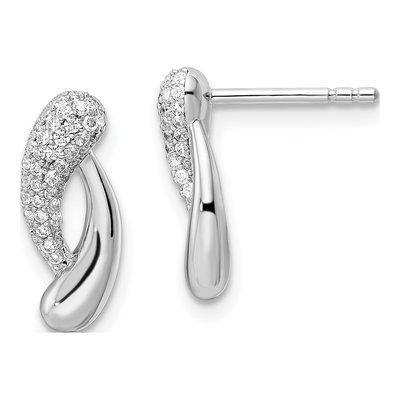 Sterling Silver CZ Dangle Earrings