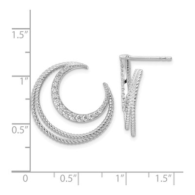 Sterling Silver CZ Fancy Dangle Earrings – view 5