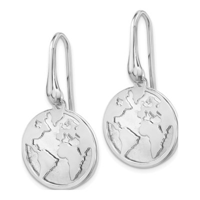 Sterling Silver World Dangle Earrings – view 2