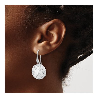 Sterling Silver World Dangle Earrings – view 3