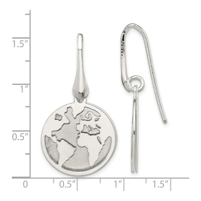 Sterling Silver World Dangle Earrings – view 4