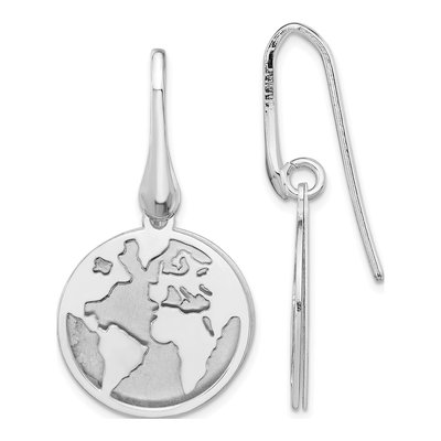 Sterling Silver World Dangle Earrings