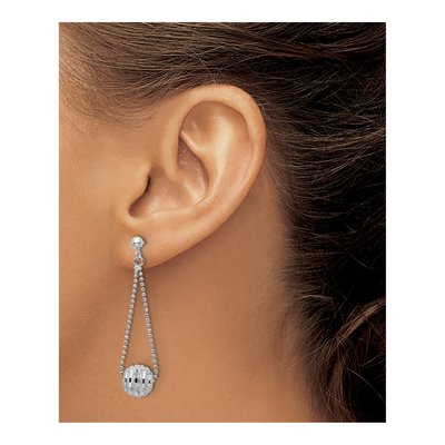 Sterling Silver Diamond-Cut Dangle Earrings – view 4