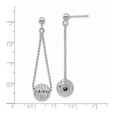 Sterling Silver Diamond-Cut Dangle Earrings – view 5
