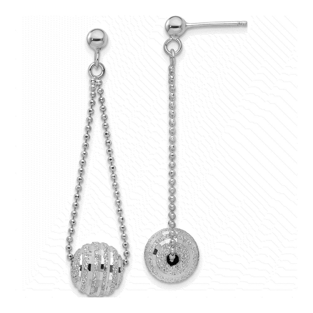 Sterling Silver Diamond-Cut Dangle Earrings