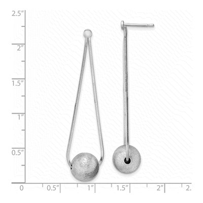 Sterling Silver Diamond-Cut Beaded Dangle Earrings – view 5
