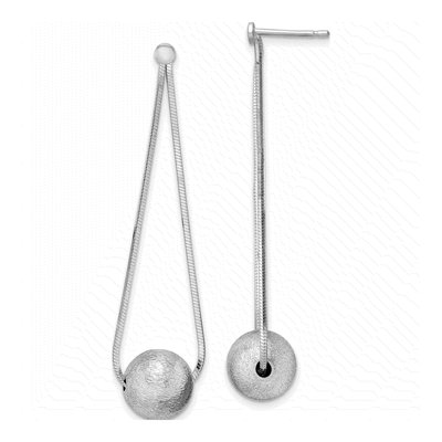 Sterling Silver Diamond-Cut Beaded Dangle Earrings