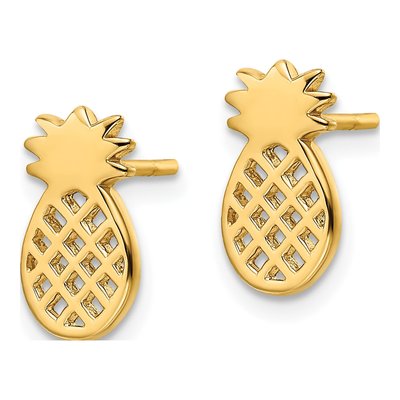 Gold-Plated Sterling Silver Pineapple Dangle Earrings – view 3