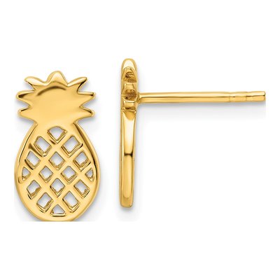 Gold-Plated Sterling Silver Pineapple Dangle Earrings