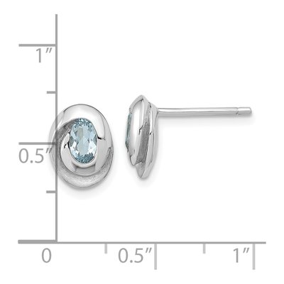 Sterling Silver Sky Blue Topaz Oval Stud Earrings – view 5