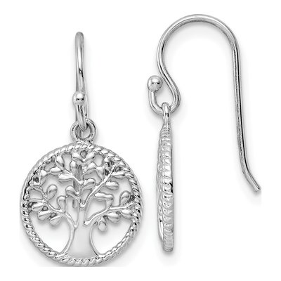 Sterling Silver Tree Dangle Earrings