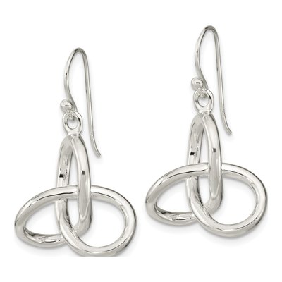 Sterling Silver Knot Dangle Earrings – view 3