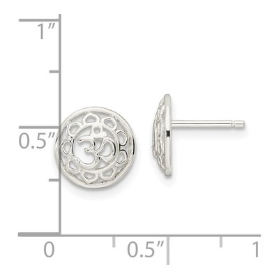 Sterling Silver Filigree Om Stud Earrings – view 5