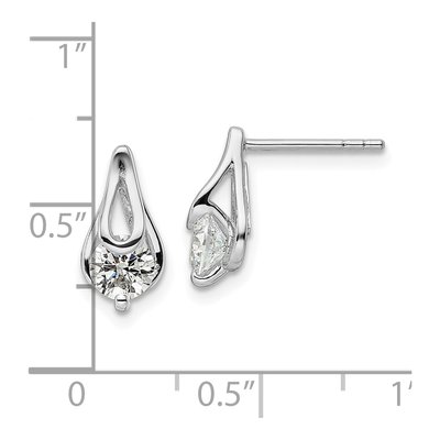 Sterling Silver CZ Dangle Earrings – view 5