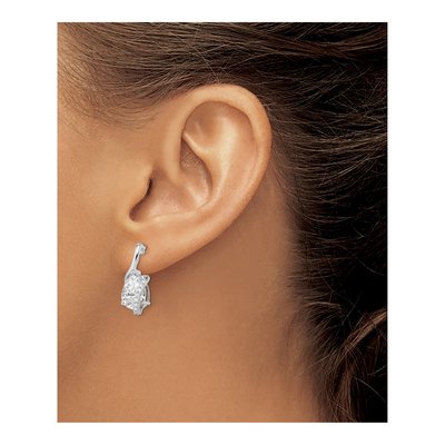 Sterling Silver CZ Teardrop Overlap Dangle Earrings – view 4